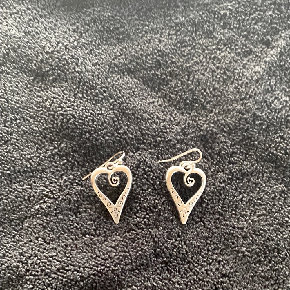 Brighton Silver Heart Earrings